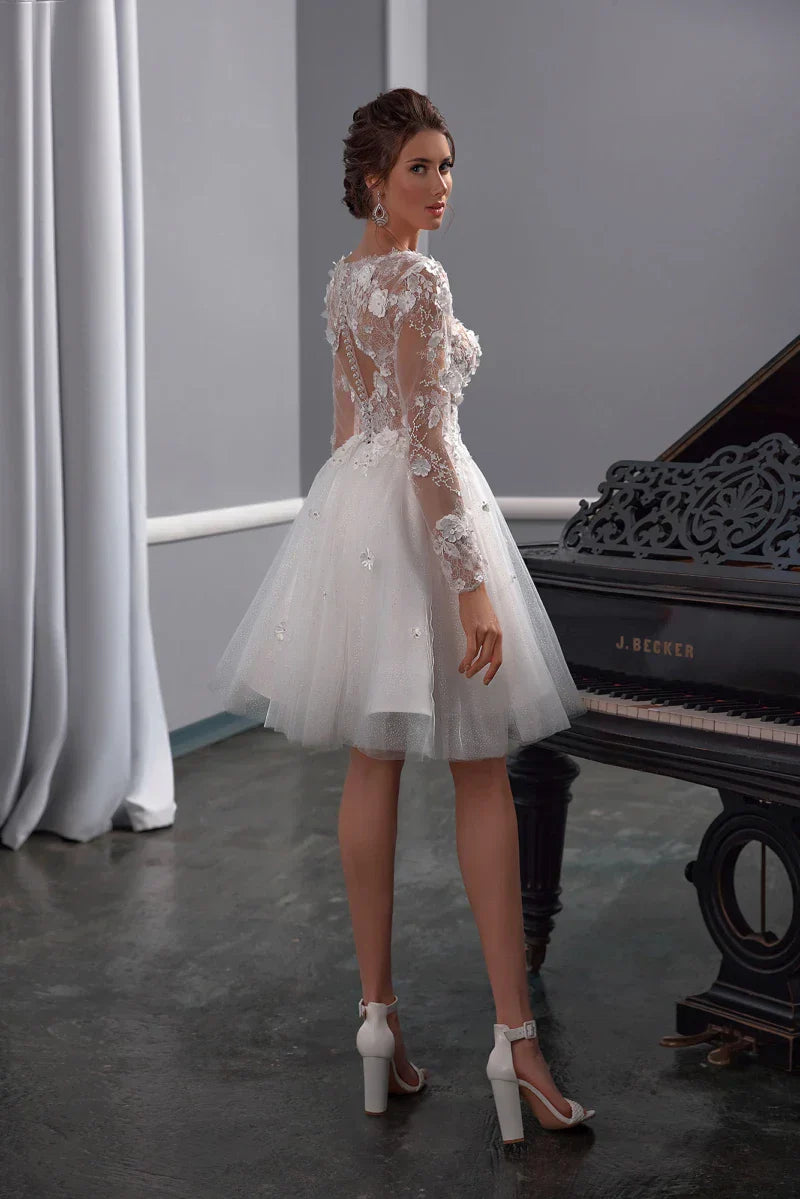 Robe de Mariée Courte Dentelle
