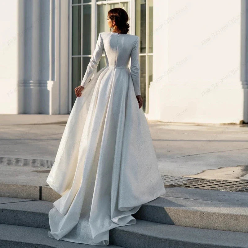 Empire Long Sleeve Wedding Dress - Mon Beau Mariage Empire Long Sleeve Wedding Dress - Mon Beau Mariage