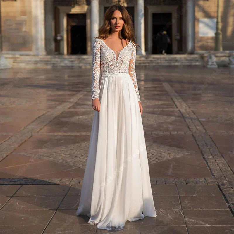 Robe de Mariée Dentelle Droite