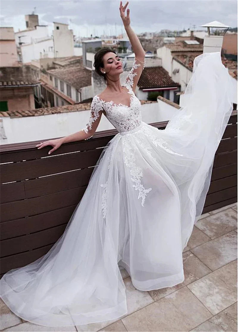 Robe de Mariée Jupe et Haut Dentelle