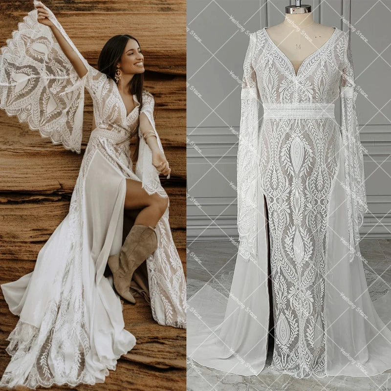 Robe de Mariée Bohème Fendue