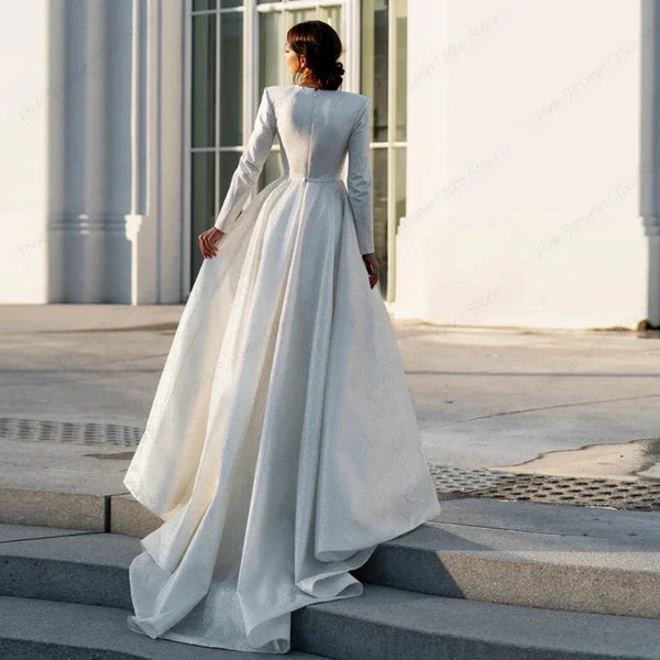 long sleeve empire wedding dress Ruched Plunging Neck Empire Cape Sleeve Wedding Dress