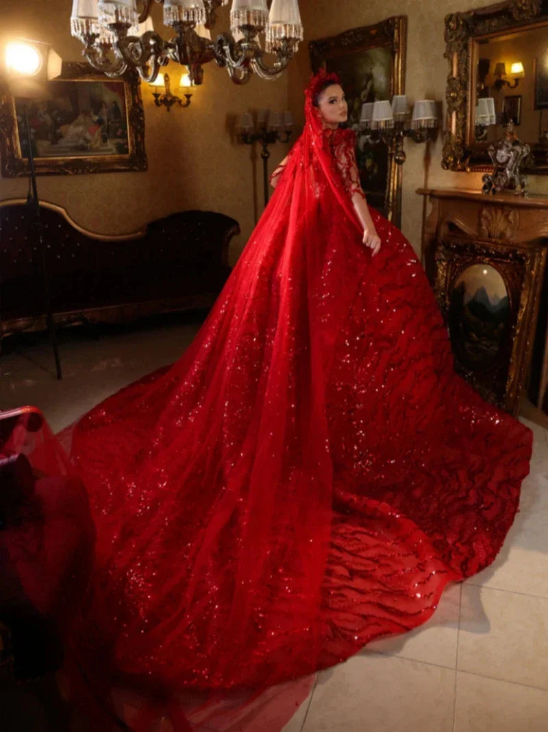 Burgundy Red Wedding Dress - Mon Beau Mariage Burgundy Red Wedding Dress - Mon Beau Mariage