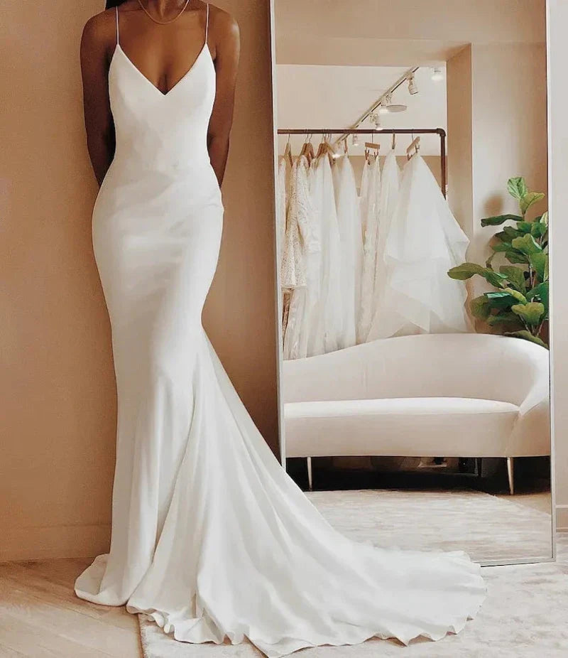 Simple Silk Wedding Dress