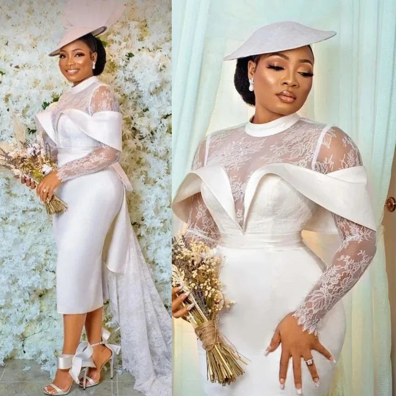 Robe de Mariée Courte Pour Femme Ronde