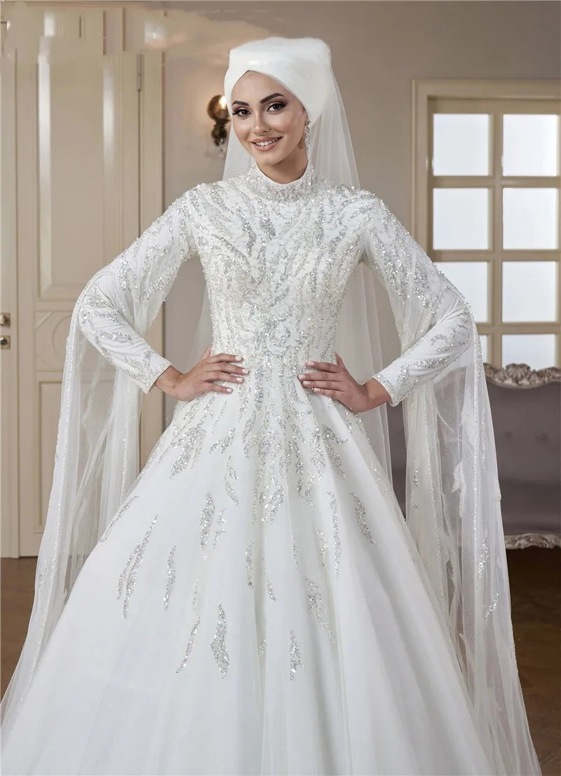 Robe de Mariée Hijab Simple