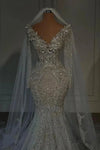Abito da sposa senza spalline con strass