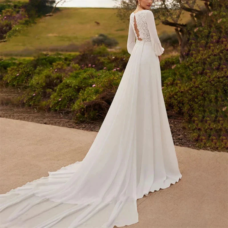 Robe de Mariée Empire Col V