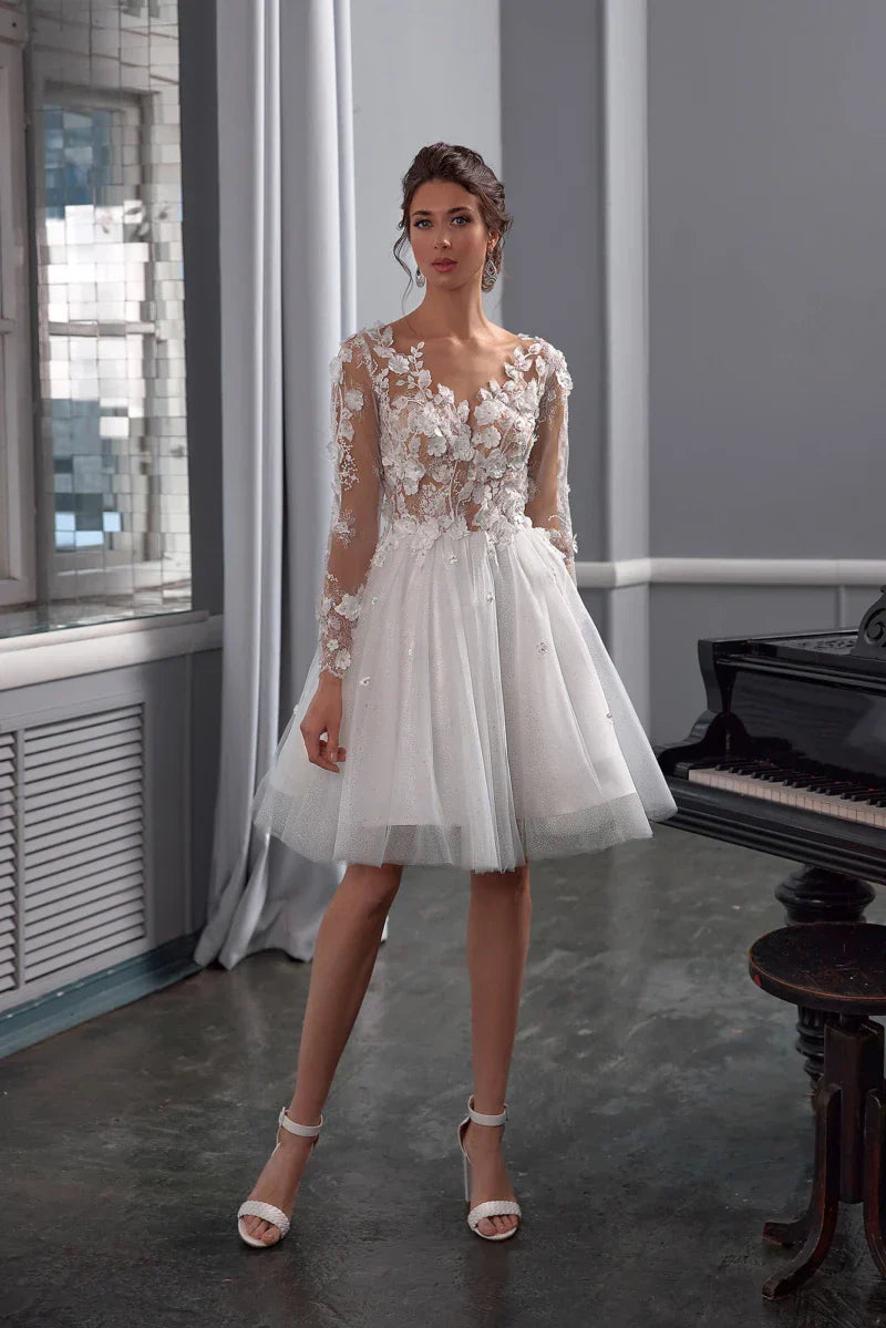 Robe de Mariée Courte Dentelle