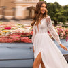 Vestido de novia vintage de manga larga
