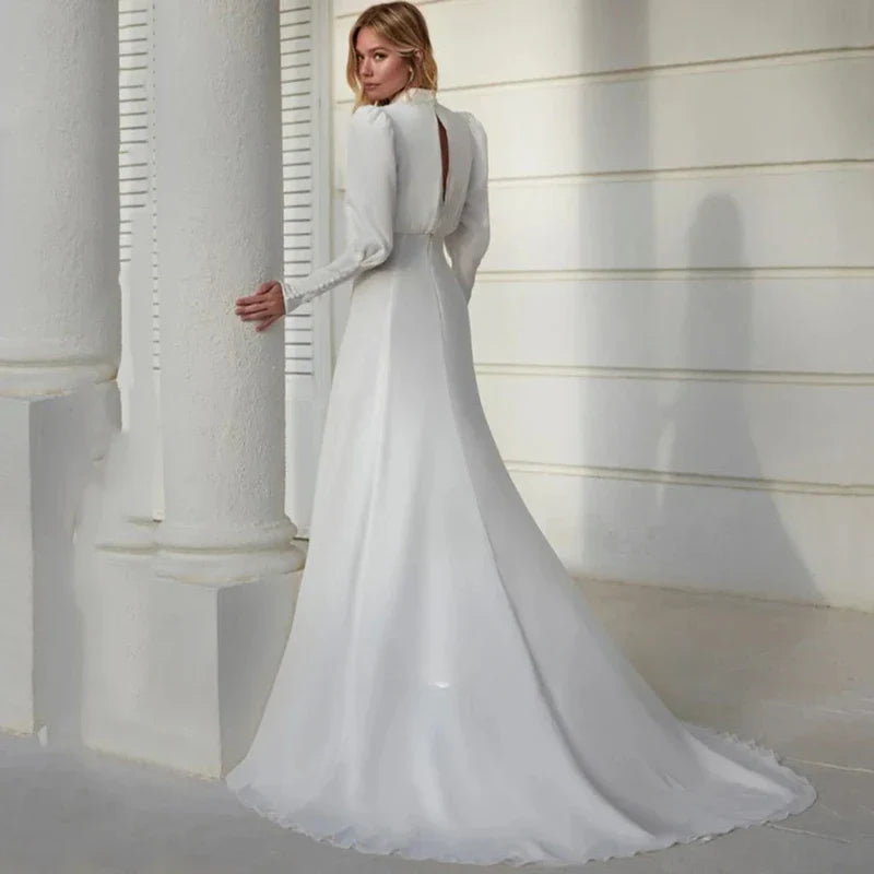 robe-mariee-soie-manche-longue