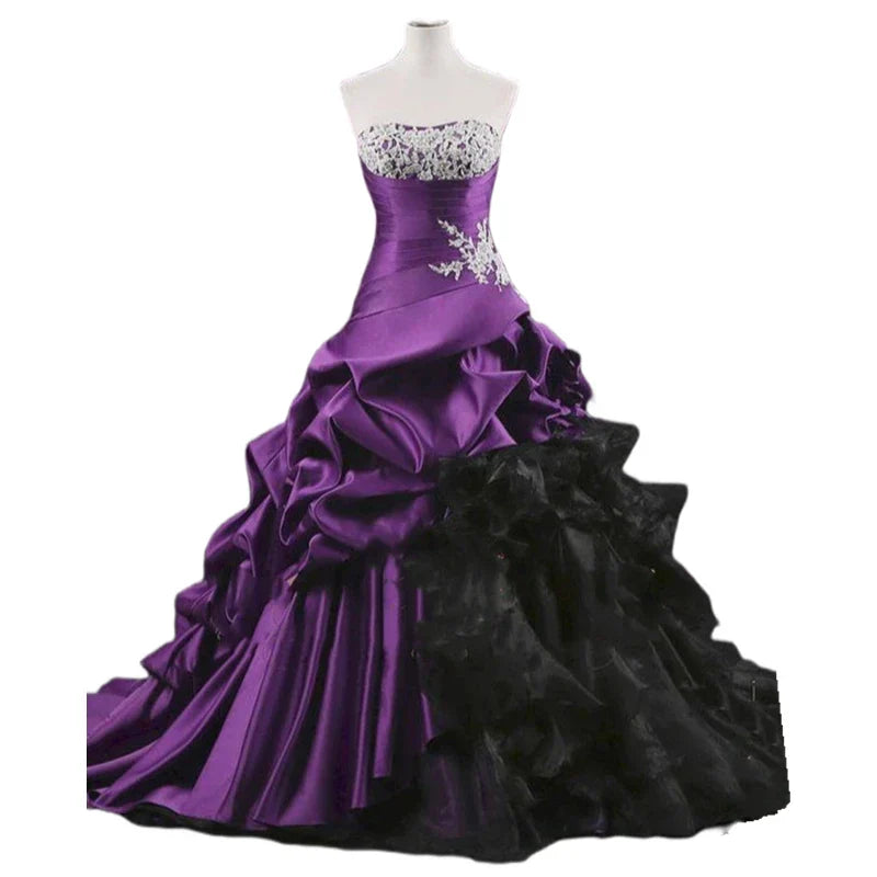 Black and Purple Wedding Dress - Mon Beau Mariage Black and Purple Wedding Dress - Mon Beau Mariage