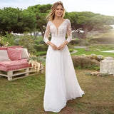 robe-mariee-manche-3-4-dentelle