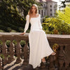 robe-mariee-col-carre-manche-longue