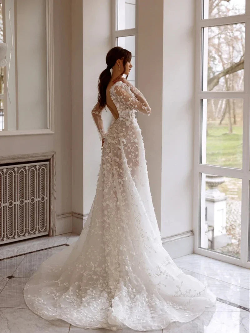 Romanttinen maalaismainen hääpuku