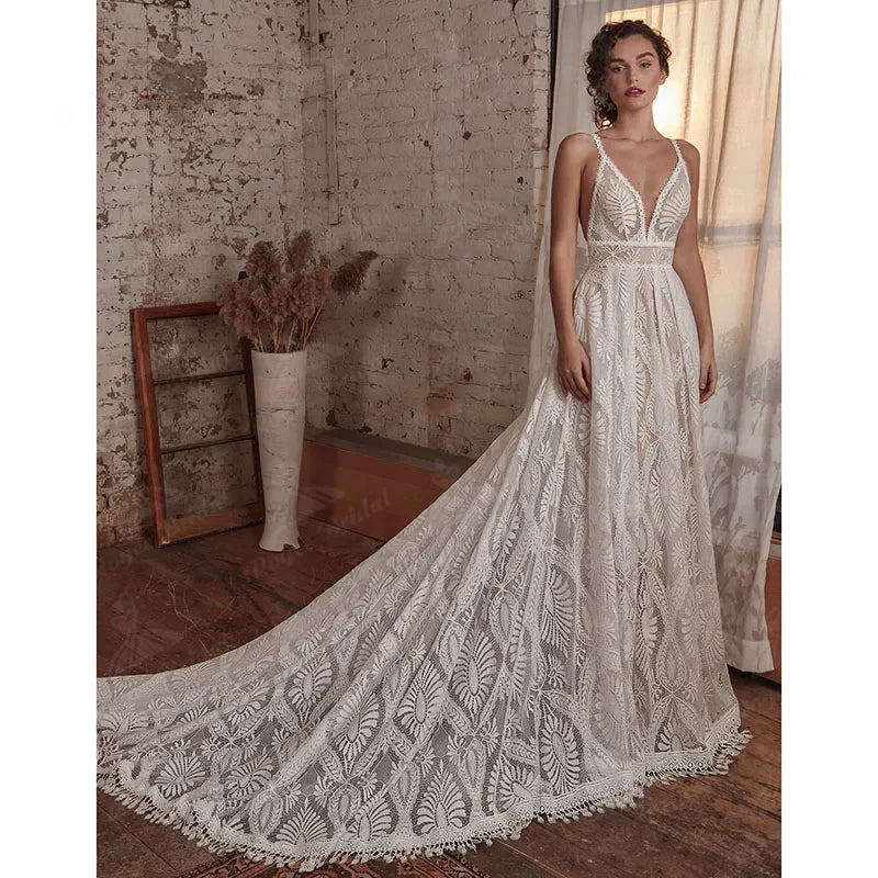 Robe de Mariée Champêtre Manche Longue