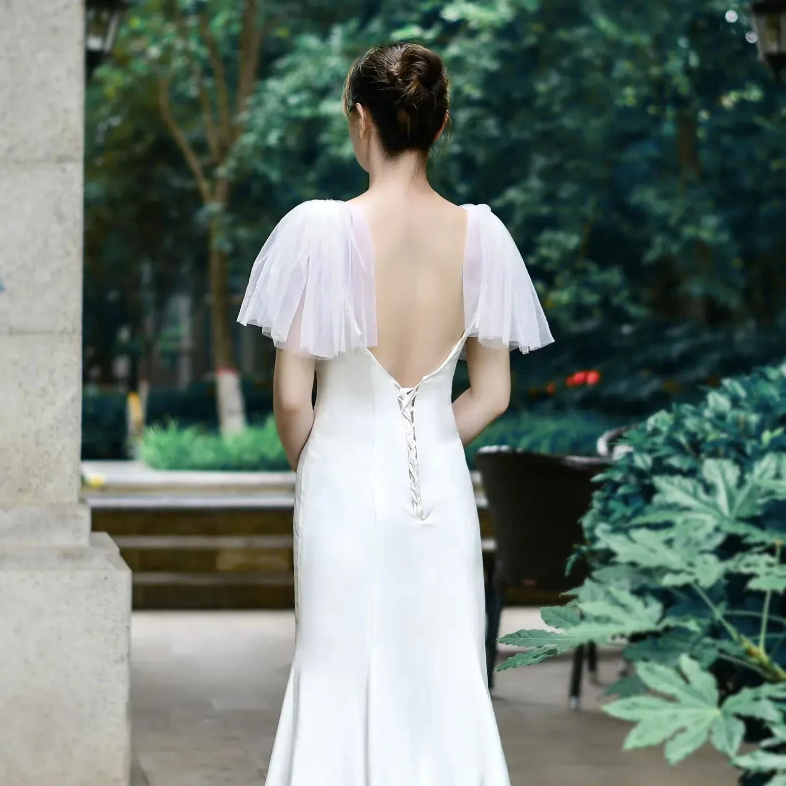 Voile de mariée court à poser sur l'épaule