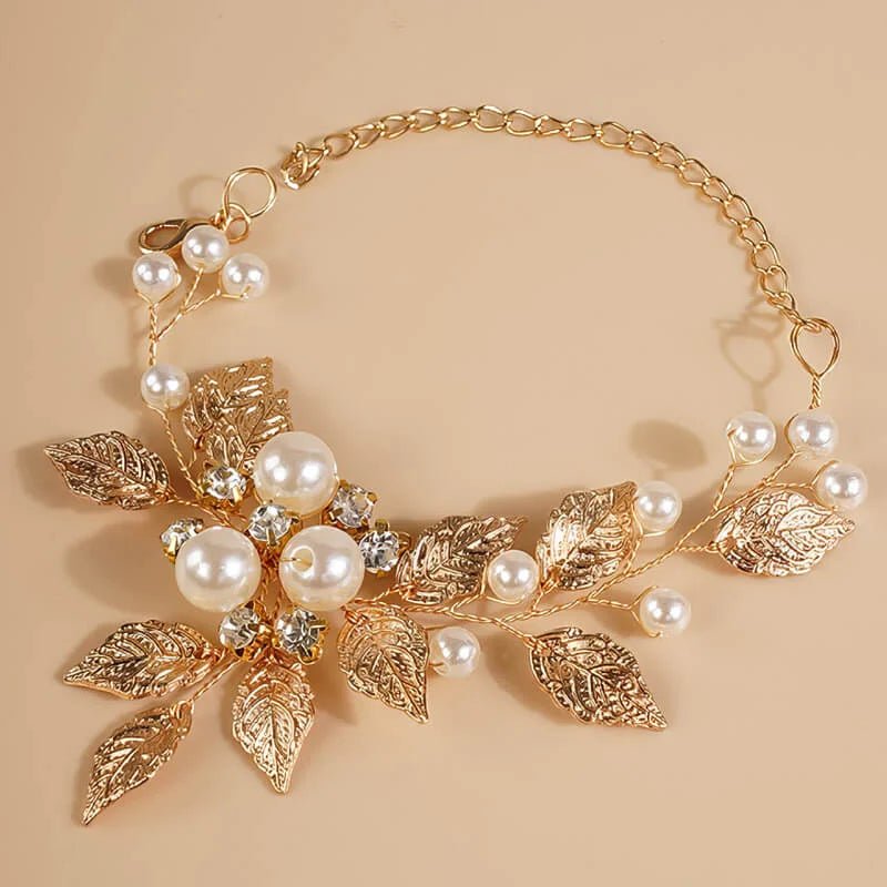 Bracelet mariée feuilles Or