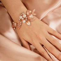 bracelet-mariee-feuilles-or-rose