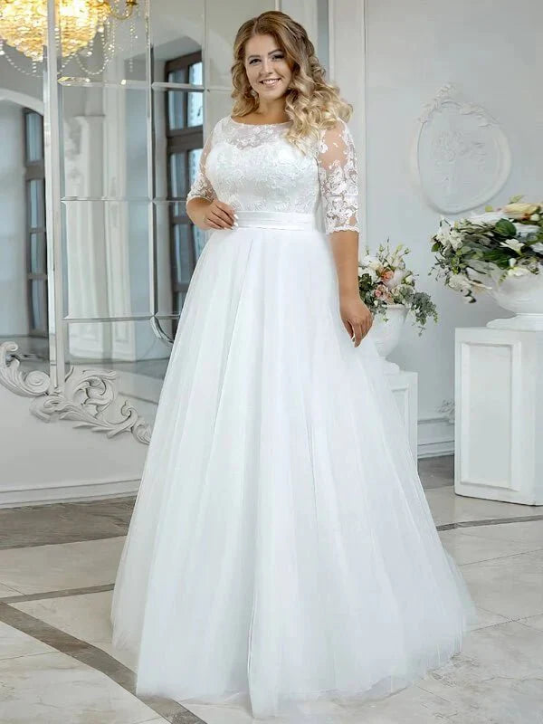 Femme Fort Robe de Mariée Femme Ronde