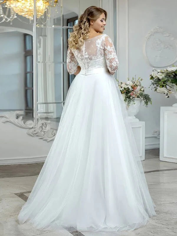 Femme Fort Robe de Mariée Femme Ronde
