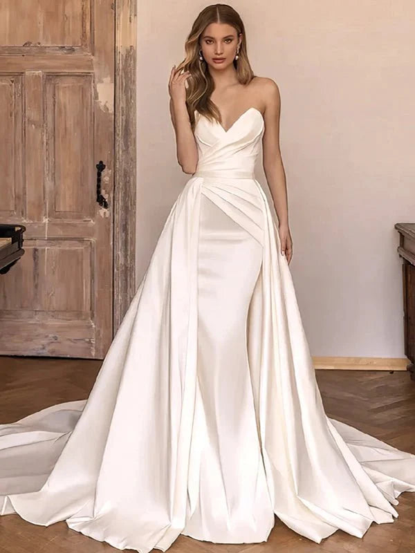 Robe de mariée satin sirène