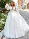 robe-de-mariee-a-manches-bouffantes-grande-taille