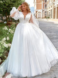 robe-de-mariee-a-manches-bouffantes-grande-taille