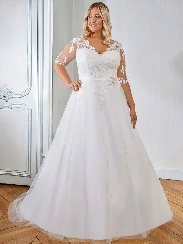 robe-de-mariee-avec-manches-grande-taille