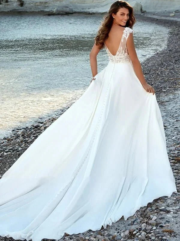 Robe de mariée bohème satin