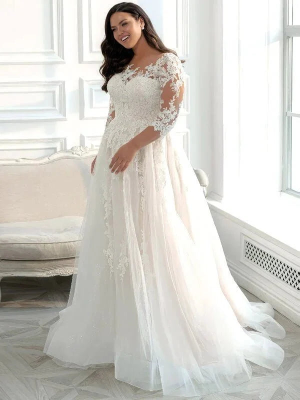 Robe de Mariée Champêtre Femme Ronde