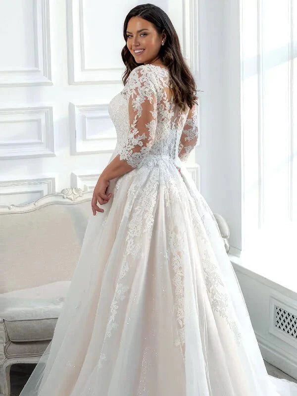 Robe de Mariée Champêtre Femme Ronde