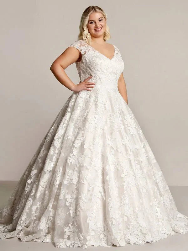 Robe de Mariée Romantique pour Femme Ronde