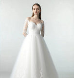 robe-de-mariee-classique-manches-longue