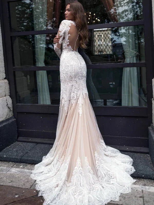 robe-de-mariee-elegante-sirene-manches-longues