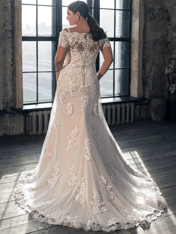 Robe de mariée femme ronde dentelle