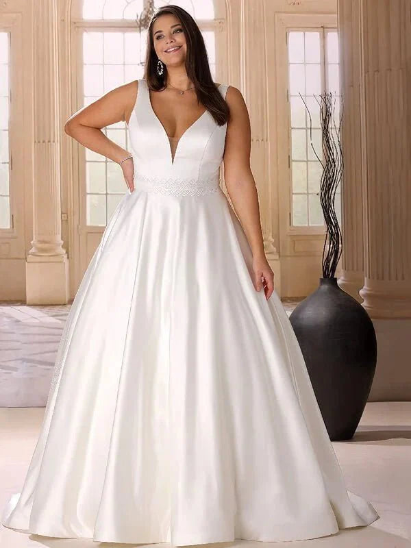robe-de-mariee-grande-taille-en-satin