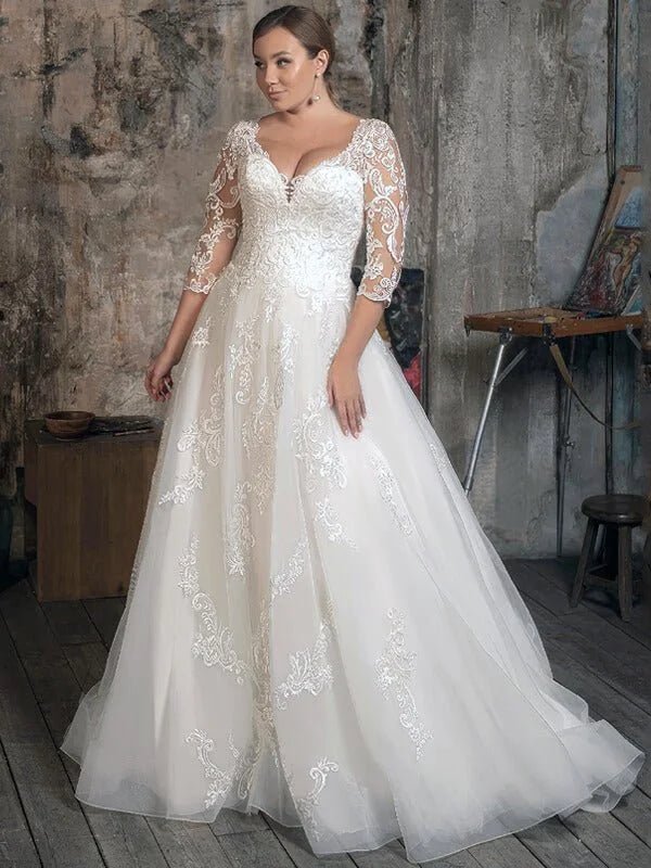 Robe de mariée grande taille fluide