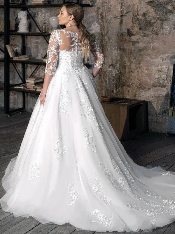 Robe de mariée grande taille fluide