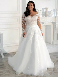 robe-de-mariee-grande-taille-manche-longue