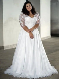 robe-de-mariee-grande-taille-manches-3-4