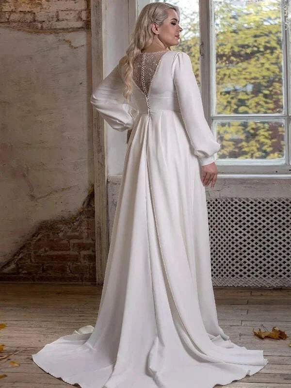 robe-de-mariee-grande-taille-mousseline