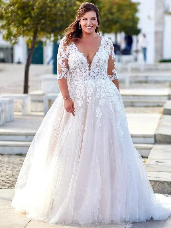 Robe de mariée lacet dos grande taille