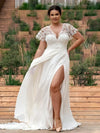 robe-de-mariee-longue-traine-femme-ronde