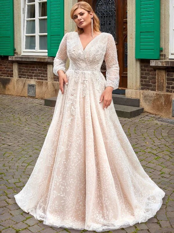 robe-de-mariee-manches-longues-grande-taille