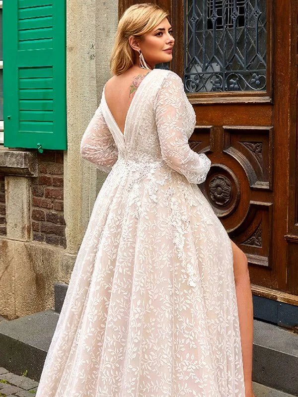 robe-de-mariee-manches-longues-grande-taille