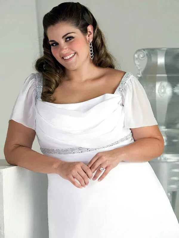 Robe de mariée mousseline pour femme ronde
