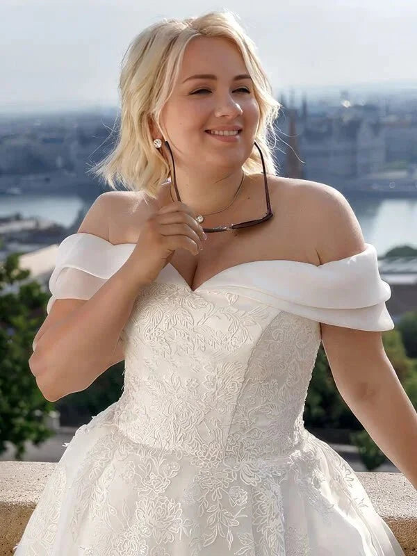 Robe de Mariée Organza Femme Ronde