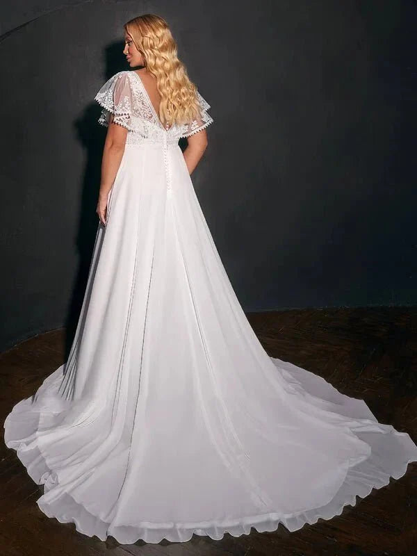 robe-de-mariee-pour-femme-enceinte-en-mousseline
