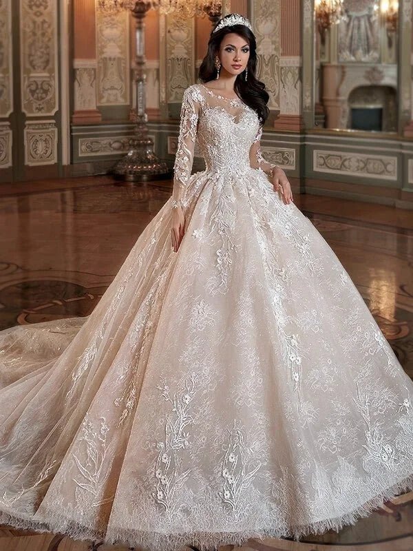 robe-de-mariee-princesse-manches-longues